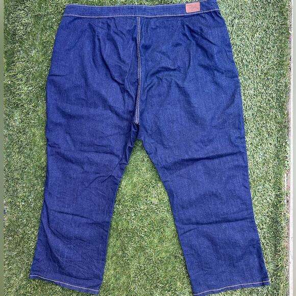 Hell Bunny Charlie Denim Capris Dark Wash Plus Size Retro Style Jeans 6XL - Picture 7 of 9